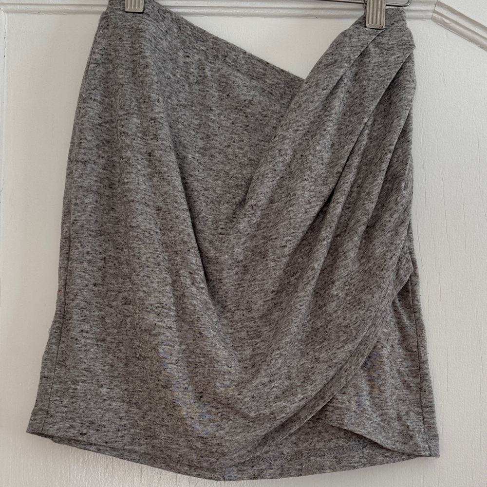 Mango Heather Gray Fitted Skirt